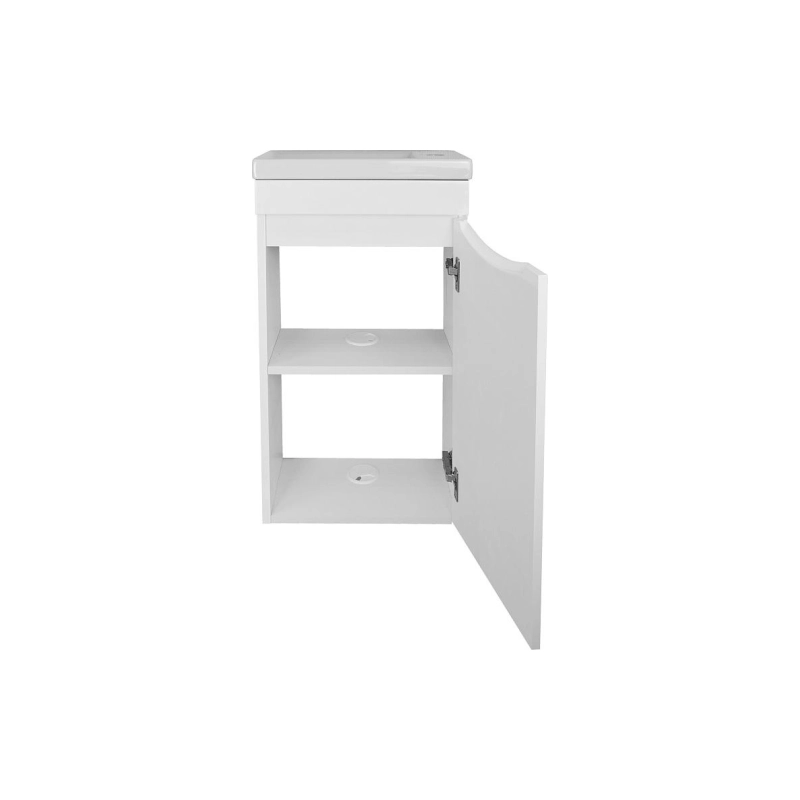 Тумба Алина 40 40х22х73 см, подвесная, с раковиной Миранда 40 правая, белый, CS00087022