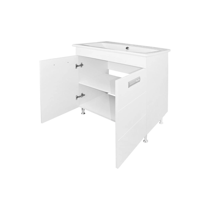 Тумба Loranto Дина 75х47х72,5 см, напольная, с раковиной Элина 75, белый, CS00089899