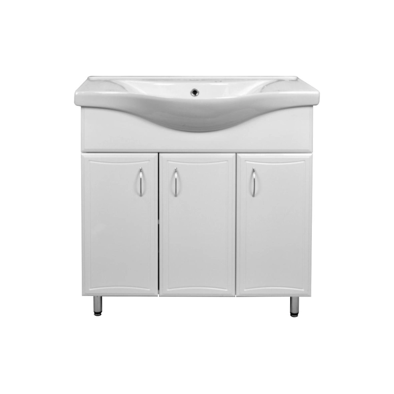 Тумба Loranto Коралл 80 80х86х46 см, напольная, с раковиной Basic 80, белый, CS00070578