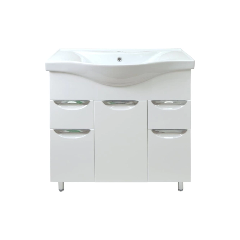 Тумба Стиль 80/2 80х85х46 см, напольная, с раковиной Basic 80, белый, CS00070446