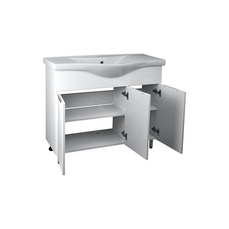 Тумба Стиль 100 100х83х44,5 см, напольная, с раковиной Basic 100, белый, CS00079170