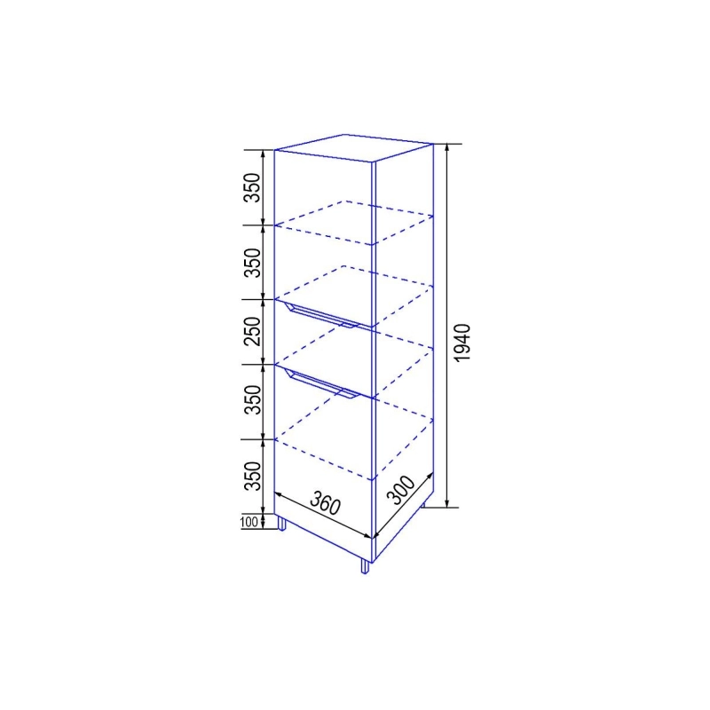 Пенал Loranto Палермо 36х30х194 см, напольный, правый, белый, CS00090466