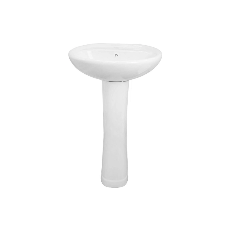 Раковина Loranto Atina 530х450х545 подвесная, с полупьдесталом, белая, CS024