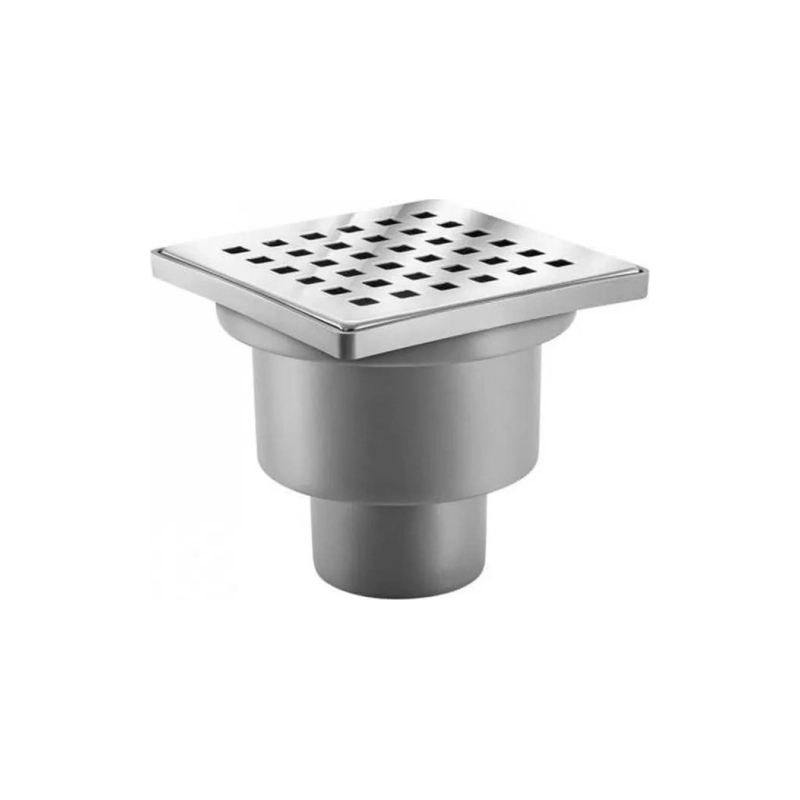 Душевой трап Loranto LINE 100х100 мм, прямой вып.D50, реш.н/сталь, сухой.затв., 30120A050K0101