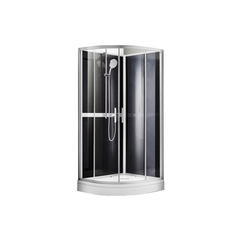 Душевая кабина DENVER 90х90х200 см, многоугол., сред. поддон, панель черная, хром, AZN10806900