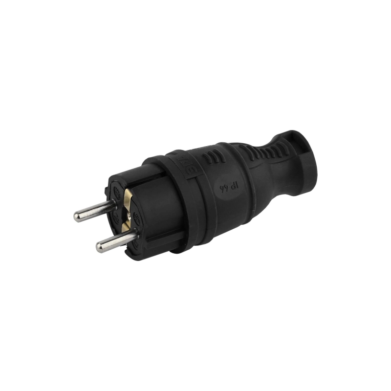 Вилка ЭРА V8(В) IP44 с/з 16А каучук, черн.