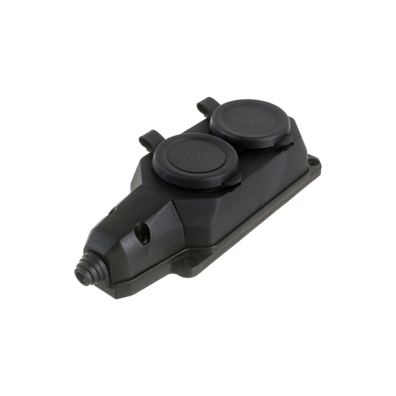 Колодка ЭРА 2-я с/з IP44 каучук, черн.