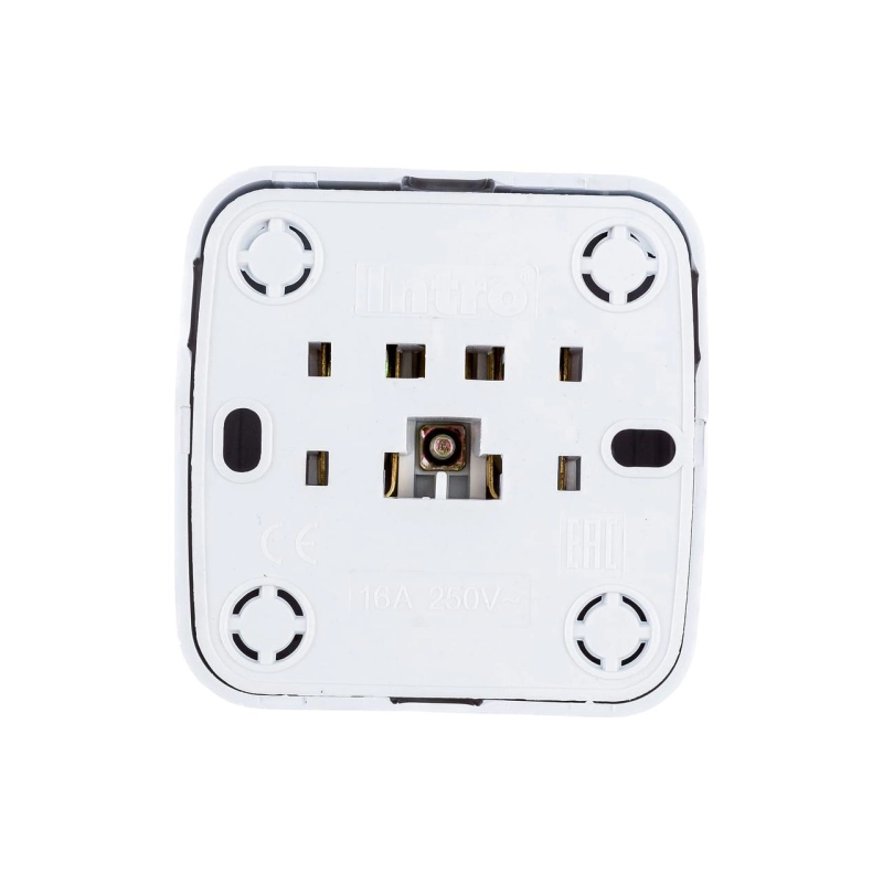 Розетка Intro Quadro 1-я нар.с/з белый 3-202-01