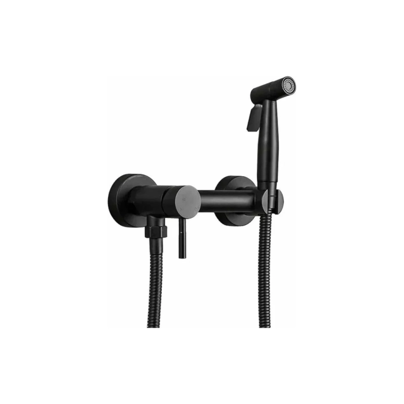 НВ5510-7 Смеситель HAIBA д/биде настеннеый с гиг.душ черный