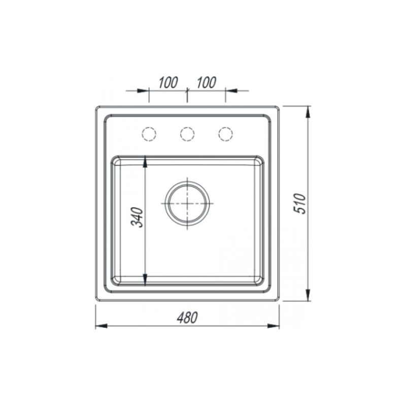 Кухонная мойка FLORENTINA Комби 480 480х510х230мм глубина чаши 200мм, жасмин, 21.455.B0480.201