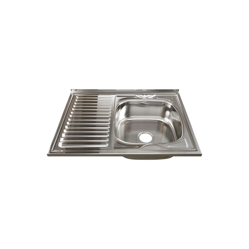 Мойка 80*60 (0,8) прав вып 3 1/2 с сифоном (глуб.18 см)