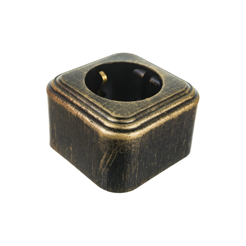 Розетка RA 16-133-ЧБ с/з наруж, ч/бронза (пластик)