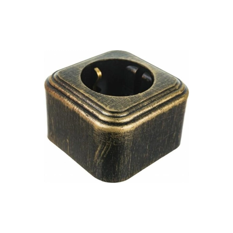 Розетка RA 16-133-ЧБ с/з наруж, ч/медь (пластик)