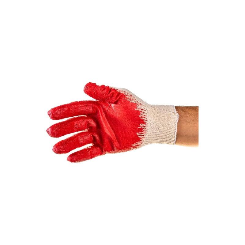 Перчатки х/б трикотаж, латекс, одинар. облив, 13кл. Сибртех (67724)