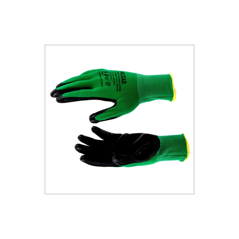 Перчатки полиэфирные с чёрн. нитрил. покрытием, размер L, 15кл. Palisad (67865)