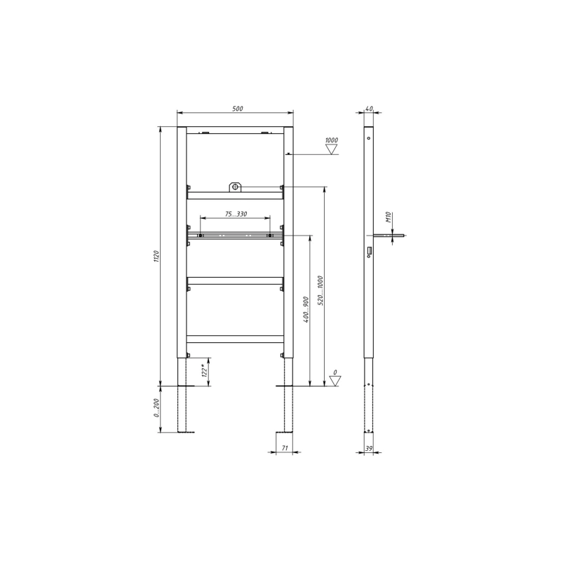 Инсталляция для писсуара Aquatek, INSU-0000001