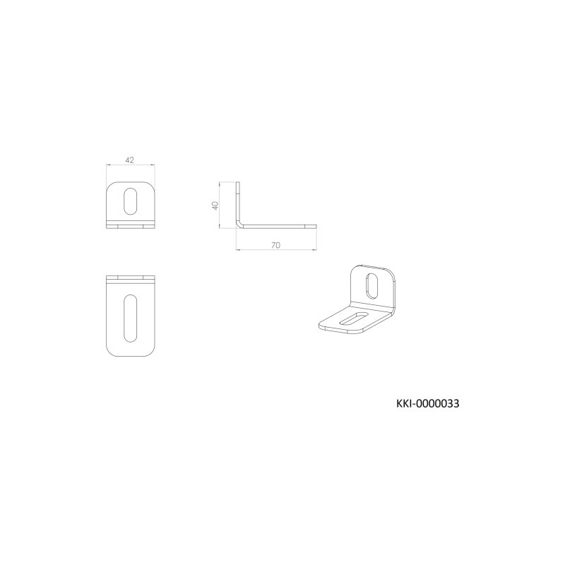 Комплект креплений для инсталляций Aquatek, к стене (угловой монтаж) 75 -105 мм мм, KKI-0000033