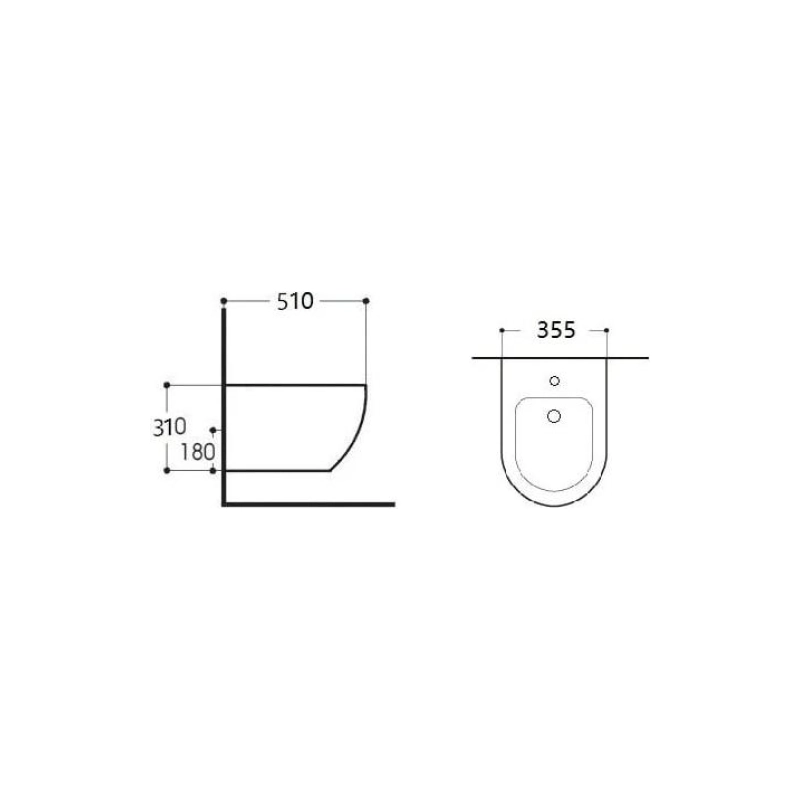 Биде подвесное Aquatek Европа, 510x355x310, AQ1016-00