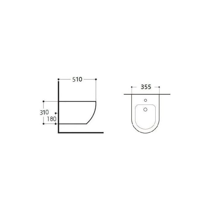 Биде подвесное Aquatek Европа, 510x355x311, AQ1016-MW
