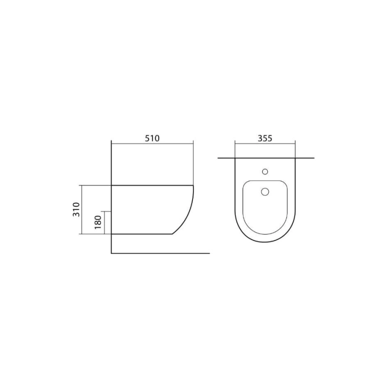 Биде подвесное Aquatek Европа, 510x355x311, AQ1016-MB