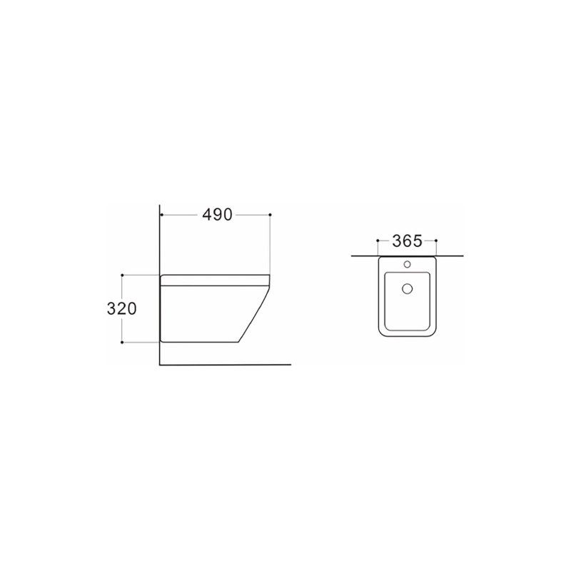 Биде подвесное Aquatek Лира, 490х365х320, AQ1055-00