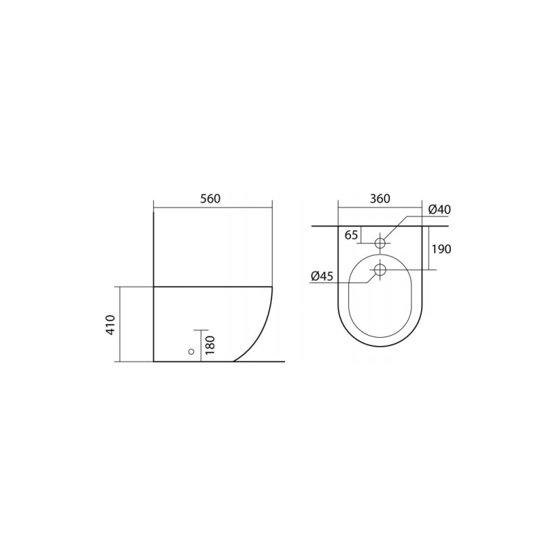 Биде напольное Европа, 560x360x410, AQ1017-00