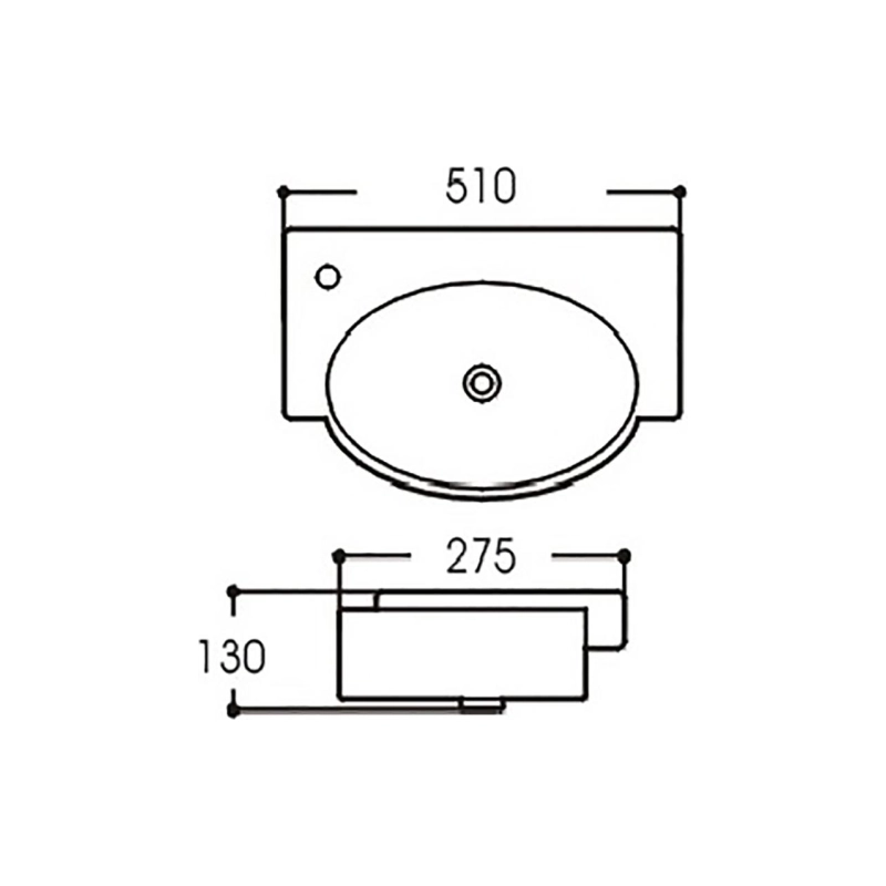 Раковина Aquatek 51 510х275х130 подвесная, левосторонняя, белая, AQ5329-00