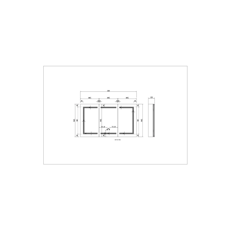 Зеркальный шкаф Aquatek 120 1200х700х133, сенс.выкл., светодиод.подсветка, универсальная, AQ7124-MLC