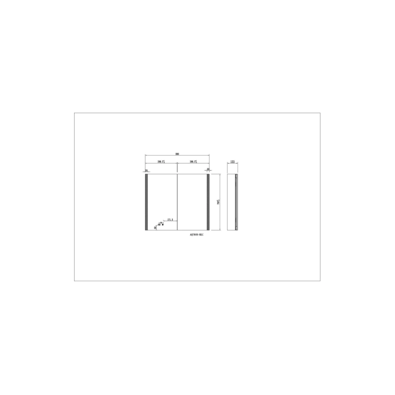 Зеркальный шкаф Aquatek 80 800х700х133, сенс. выкл., светодиод. подсветка, универсальная, AQ7809-MLC