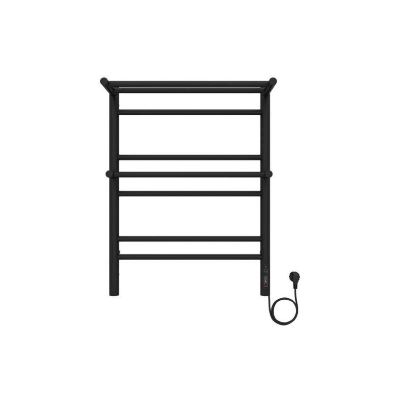 Полотенцесушитель эл. Альфа 500х700, 7 секций, с полкой, черный муар, AQ EL RRP0770BL