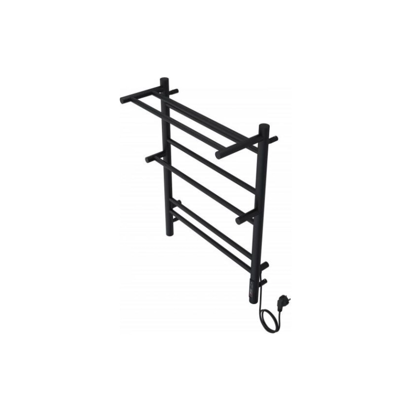 Полотенцесушитель эл. Альфа 500х700, 7 секций, с полкой, черный муар, AQ EL RRP0770BL