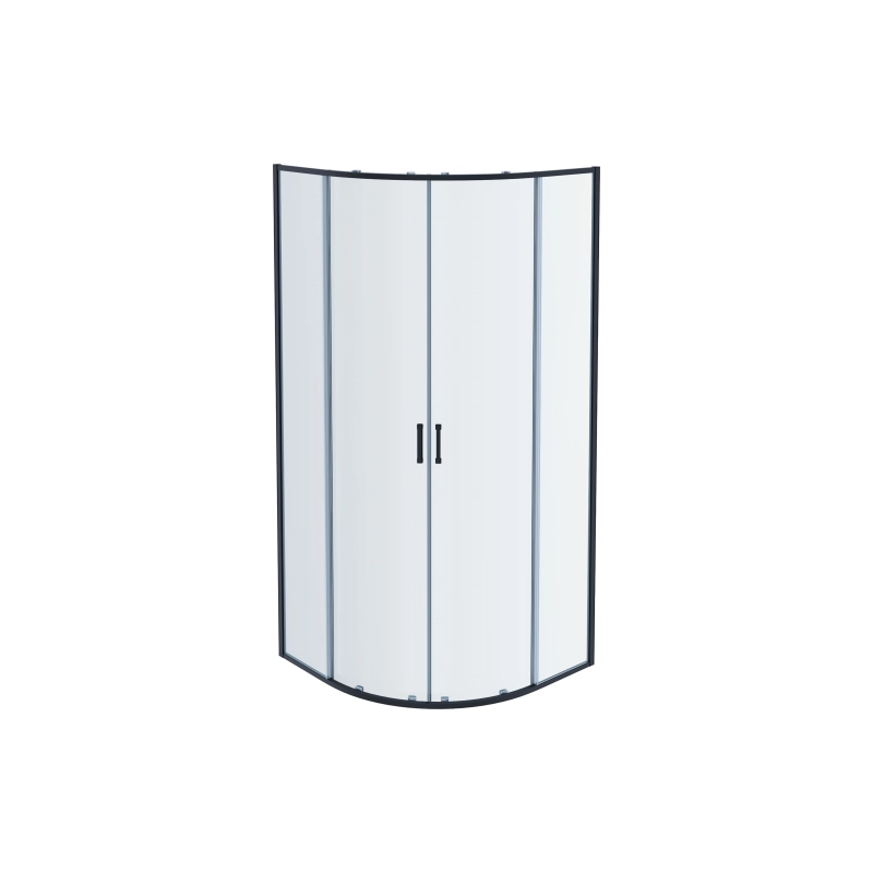 Душевое ограждение Aquatek Ария 100x100x200 см, 1/4 круга, б/поддона, черный, AQ ARI RO 10020BL
