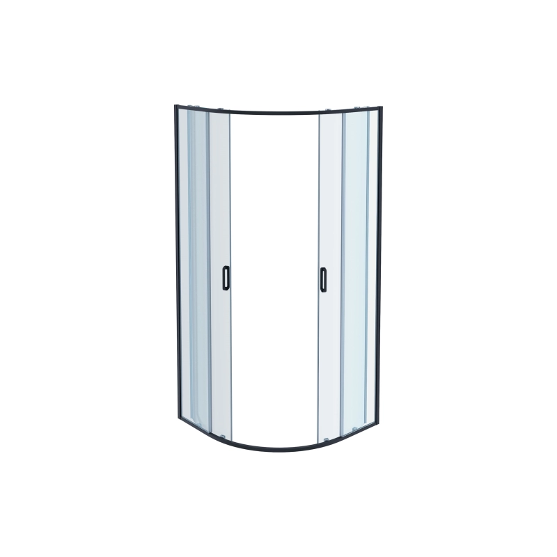 Душевое ограждение Aquatek Ария 100x100x200 см, 1/4 круга, б/поддона, черный, AQ ARI RO 10020BL