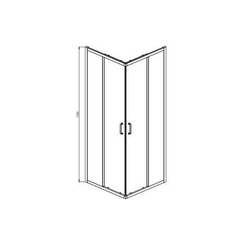 Душевое ограждение Aquatek Ария 80x80x200 см, квадратный, б/поддона, черный, AQ ARI KV 08020BL