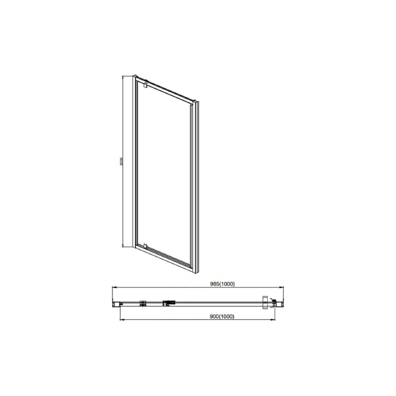Душевая дверь Aquatek Ария 100x200 см, распашная, чернный, AQ ARI PI 10020BL