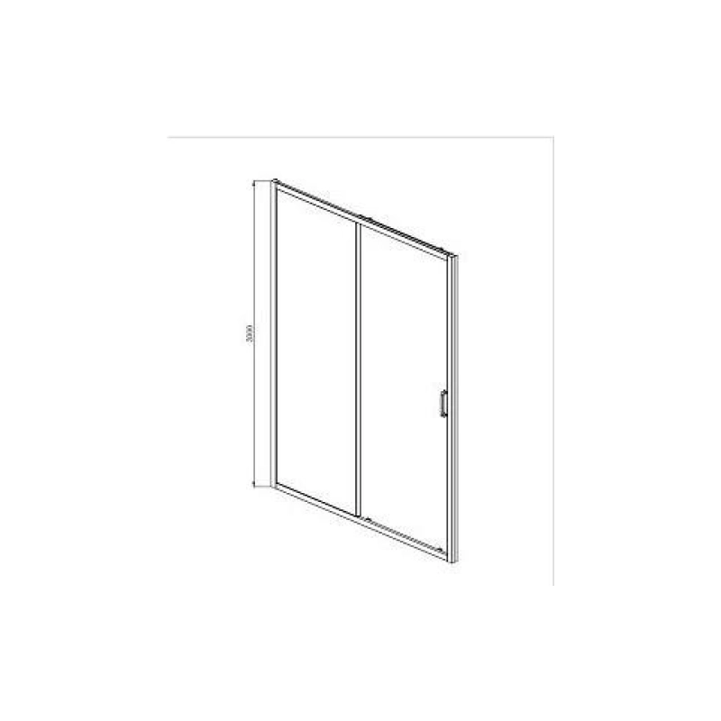 Душевая дверь Aquatek Ария 100x200 см, раздвижная, двухэлементная, черный, AQ ARI RA 10020BL