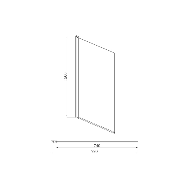 Шторка для ванны Aquatek Дельта 80х150 см, одноэлементная, поворотная, хром, AQ DEL SBA 08015CH