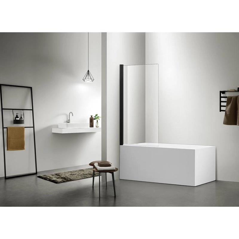 Шторка для ванны Aquatek Дельта 80х150 см, одноэлементная, поворотная, хром, AQ DEL SBA 08015CH