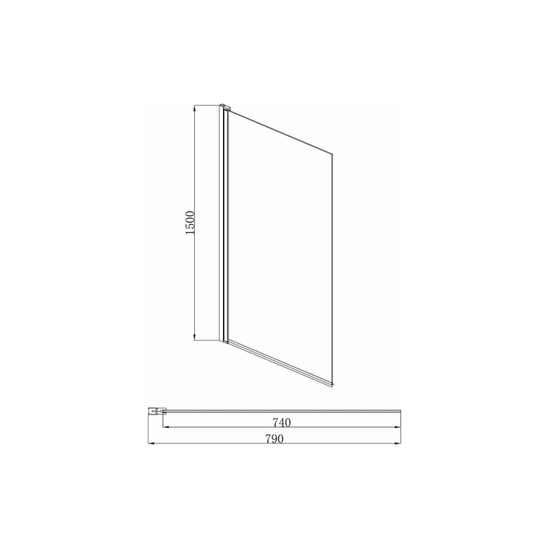Шторка для ванны Aquatek Дельта 80х150 см, одноэлементная, поворотная, черный, AQ DEL SBA 08015BL