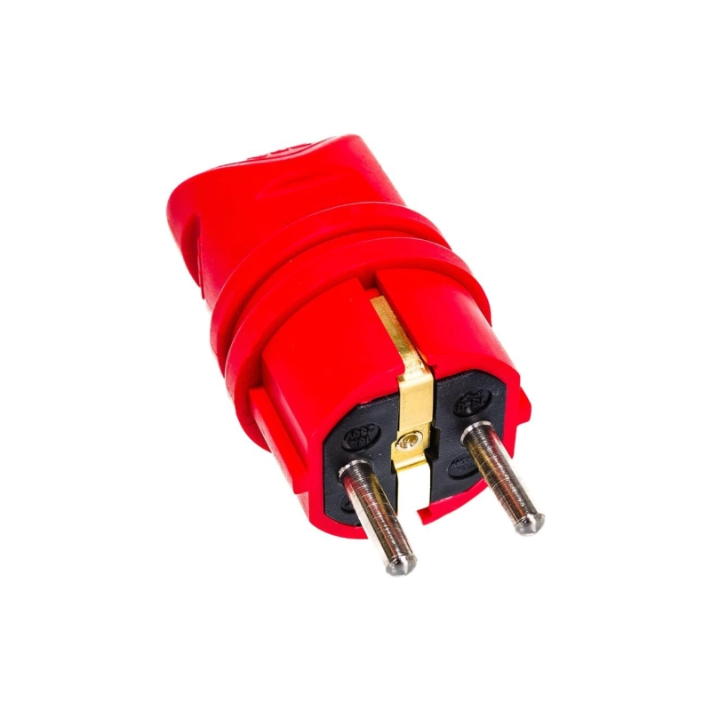 Вилка ЭРА V9(RED) IP44 с/з 90* 16А каучук, красн.