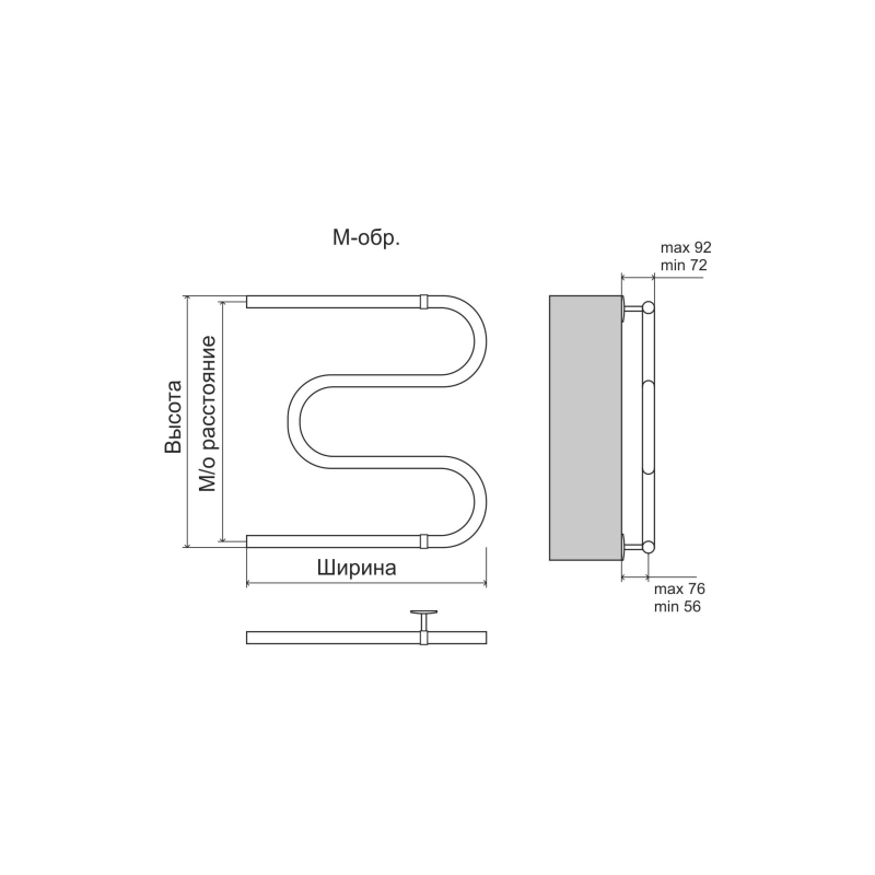 Полотенцесушитель водяной TERMINUS М-обр. 32 1