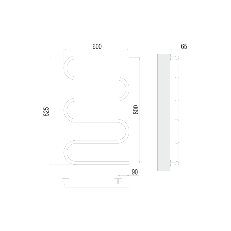 Полотенцесушитель эл. TERMINUS Ш-обр. 600х800, хром, 4620768883972