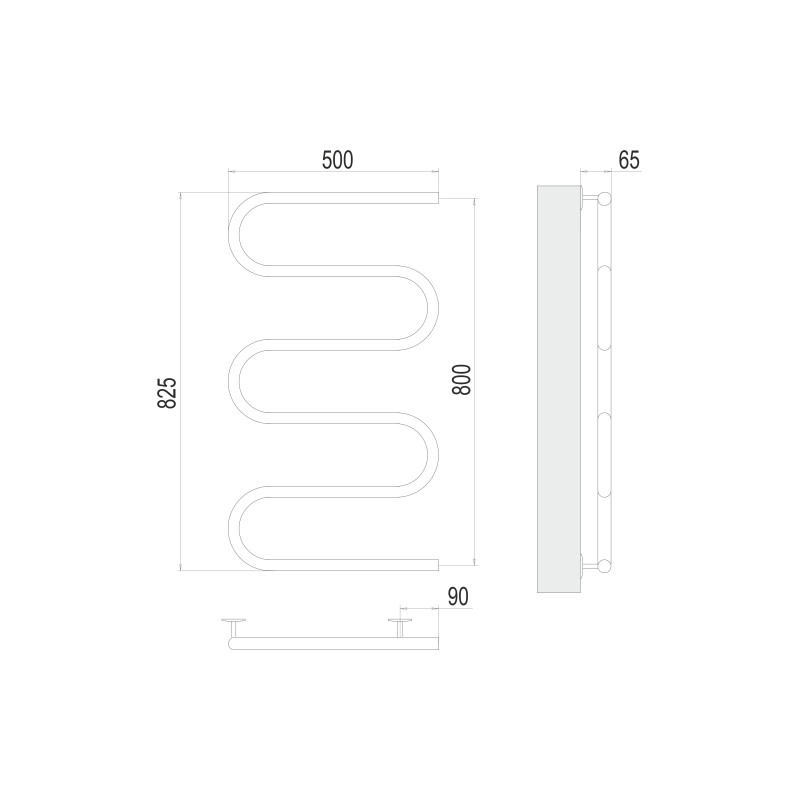 Полотенцесушитель эл. TERMINUS Ш-обр. 500х800, хром, 4620768883965