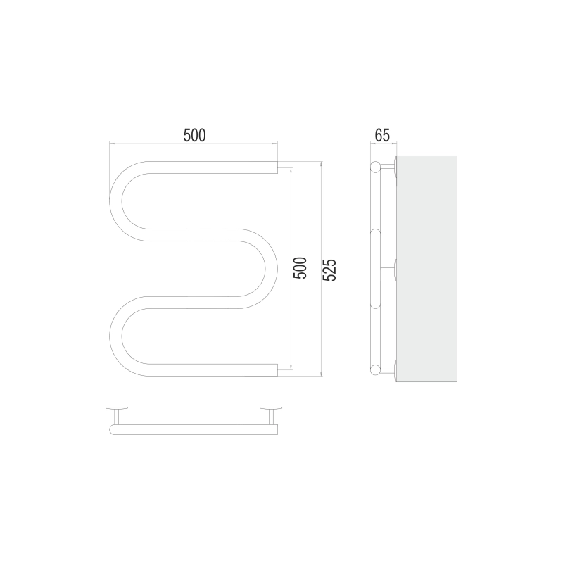 Полотенцесушитель эл. TERMINUS М-обр. 500х500, хром, 4620768883910
