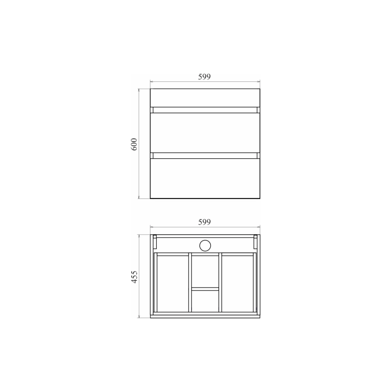 Тумба Karelia 60 подвесная 2 ящика с умыв. Simple 60