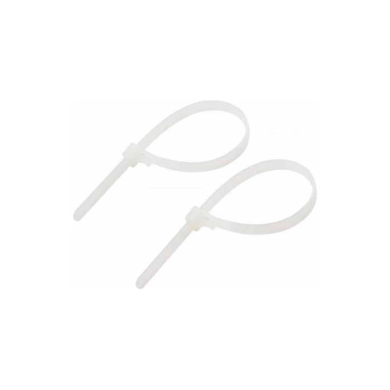 Хомут нейлон REXANT многораз 200х7,5, белые (100 шт)