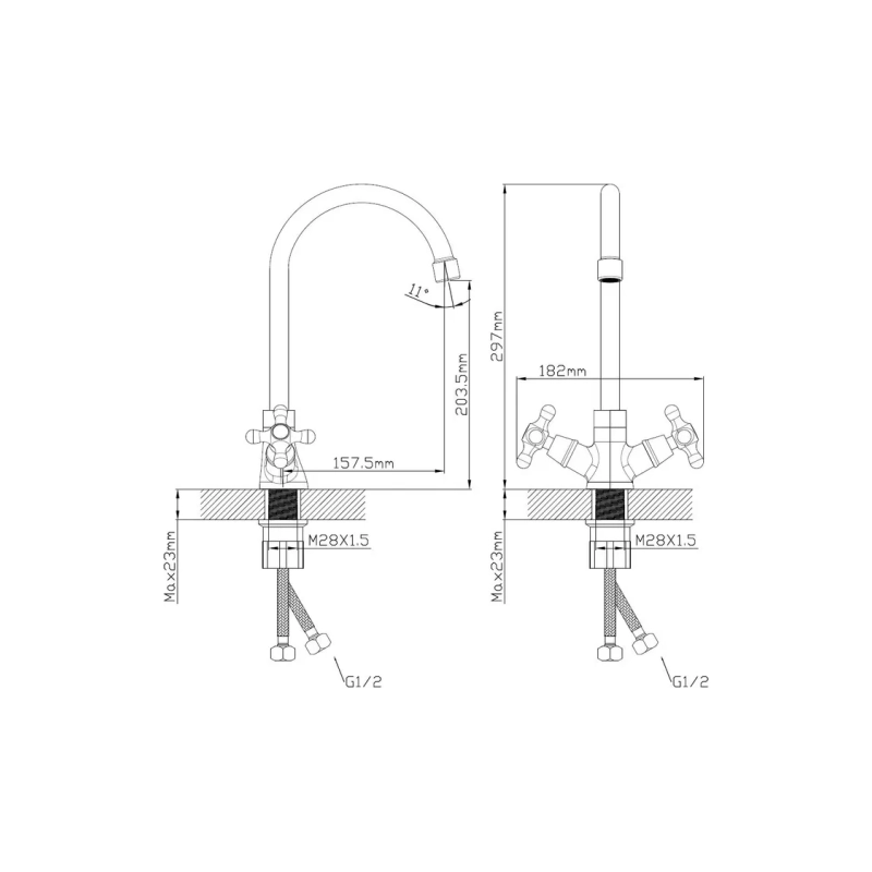 Смеситель Эверест кухня, высок.излив В41-3597