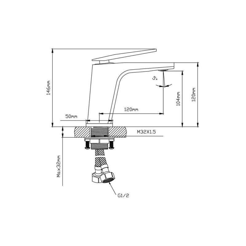 Смеситель Diadonna д/раковины белый с хромом D169-10W