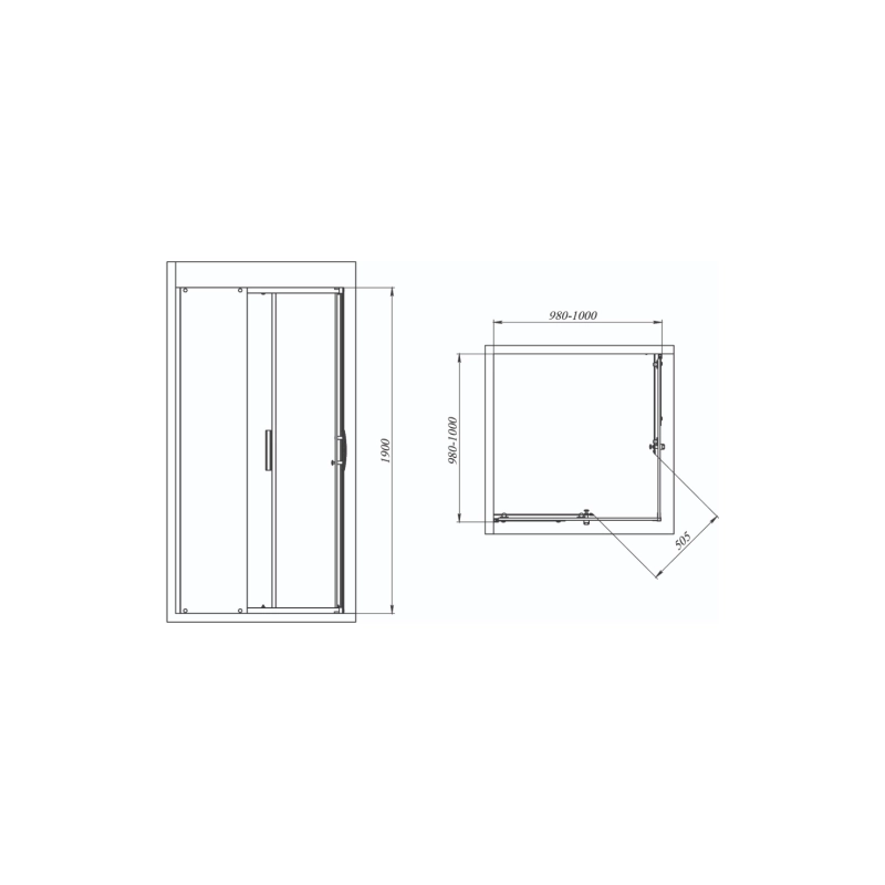 Душевое ограждение Neo-90 Quadro 90х90 см, квадратная, б/поддона, хром, УТ000101648