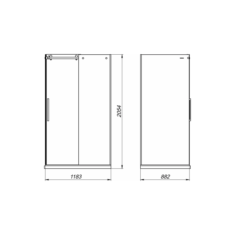 Душевое ограждение Vector 120х90 см, прямоугольная, б/поддона, хром, УТ000094032